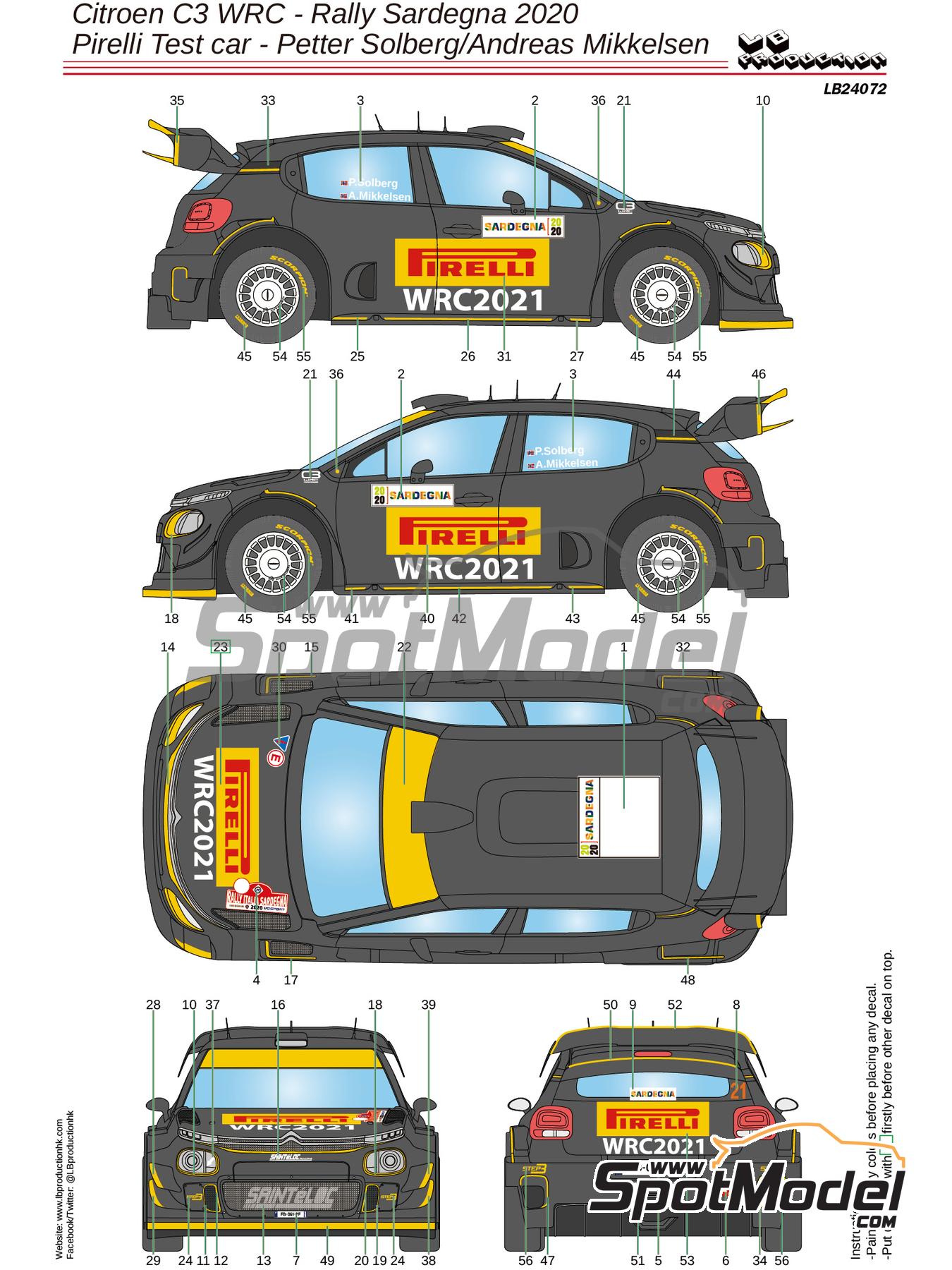 ベルキット　CITROËN C3 WRC 2018・2019デカールセット ベルキット CITROËN C3 WRC 2018・2019デカールセット 1/24 Bell